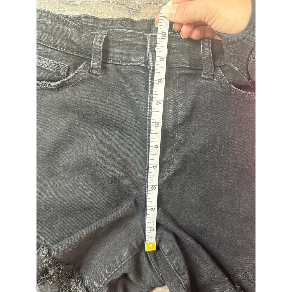 Judy Blue Black Denim Shorts Frayed Tulip Hem Size Large Style# JB15265BK - Picture 6 of 10